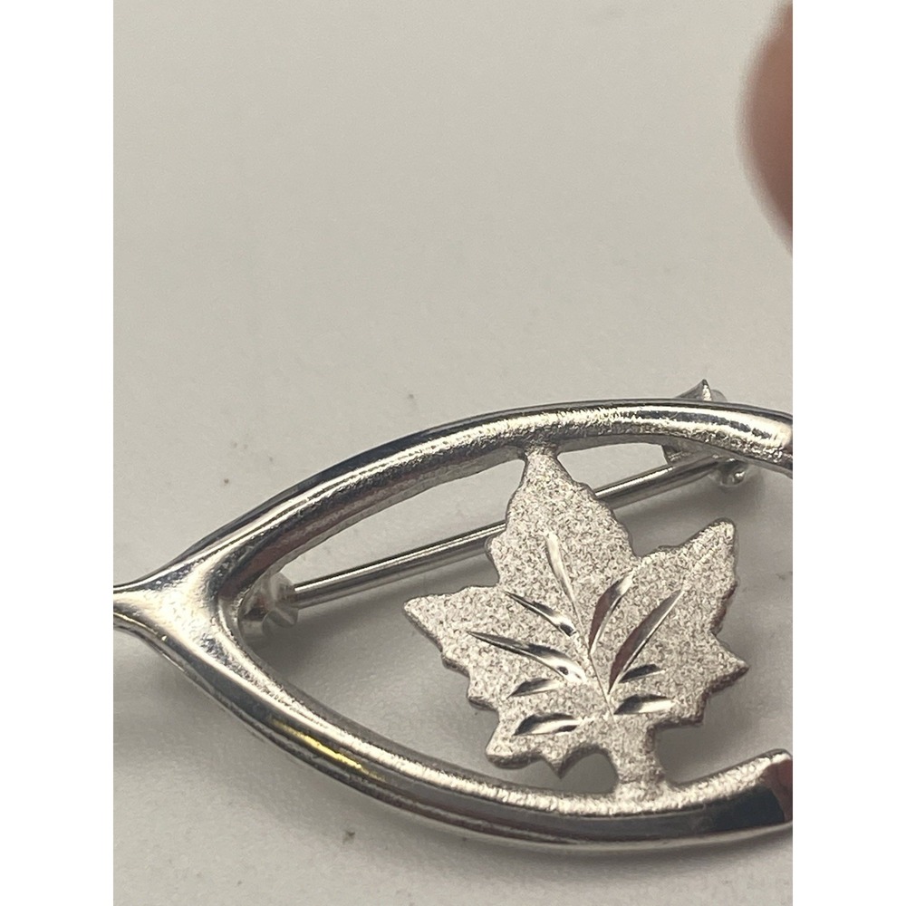 Bond Boyd Maple Leaf Wishbone Pin Sterling Silver Marked